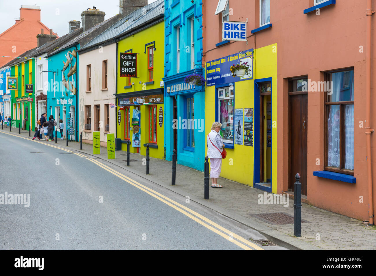 The colourful houses in Dingle on the southwest coast of Ireland Stock