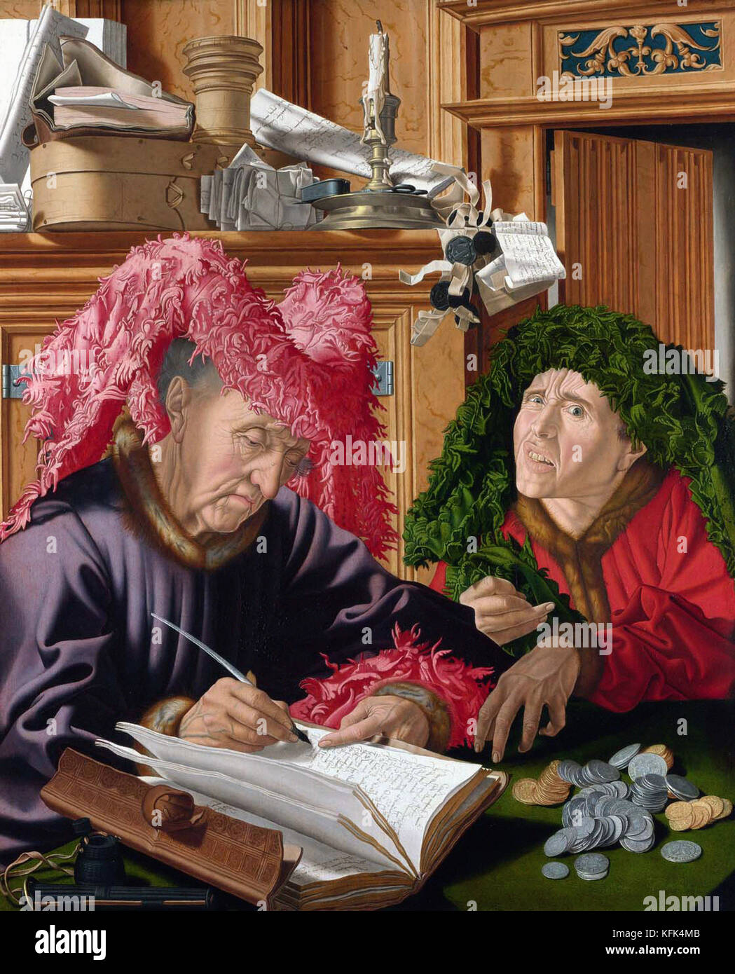 Marinus van Reymerswaele  Two Tax Gatherers Stock Photo
