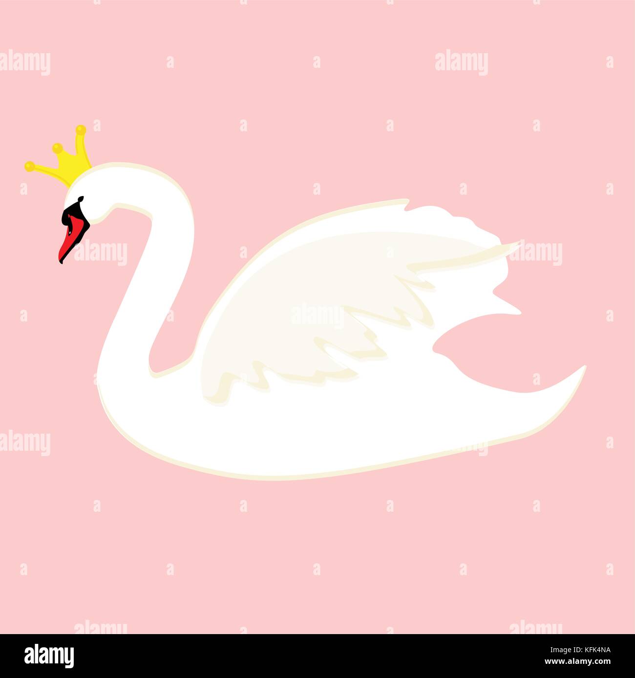 Vector illustration greeting card, poster with beautiful swan. Swan ...