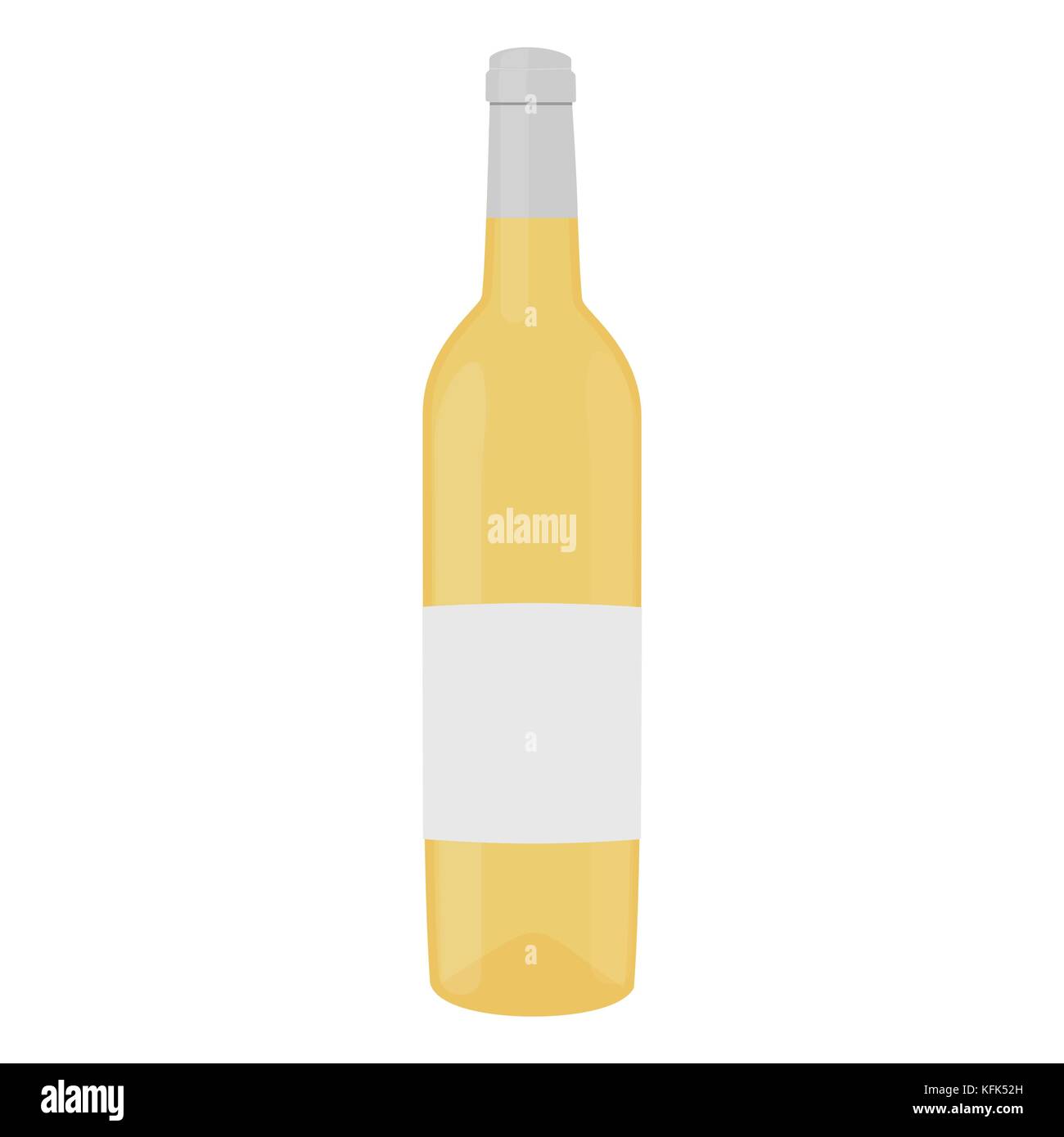 Vector illustration white wine bottle isolated on white background ...