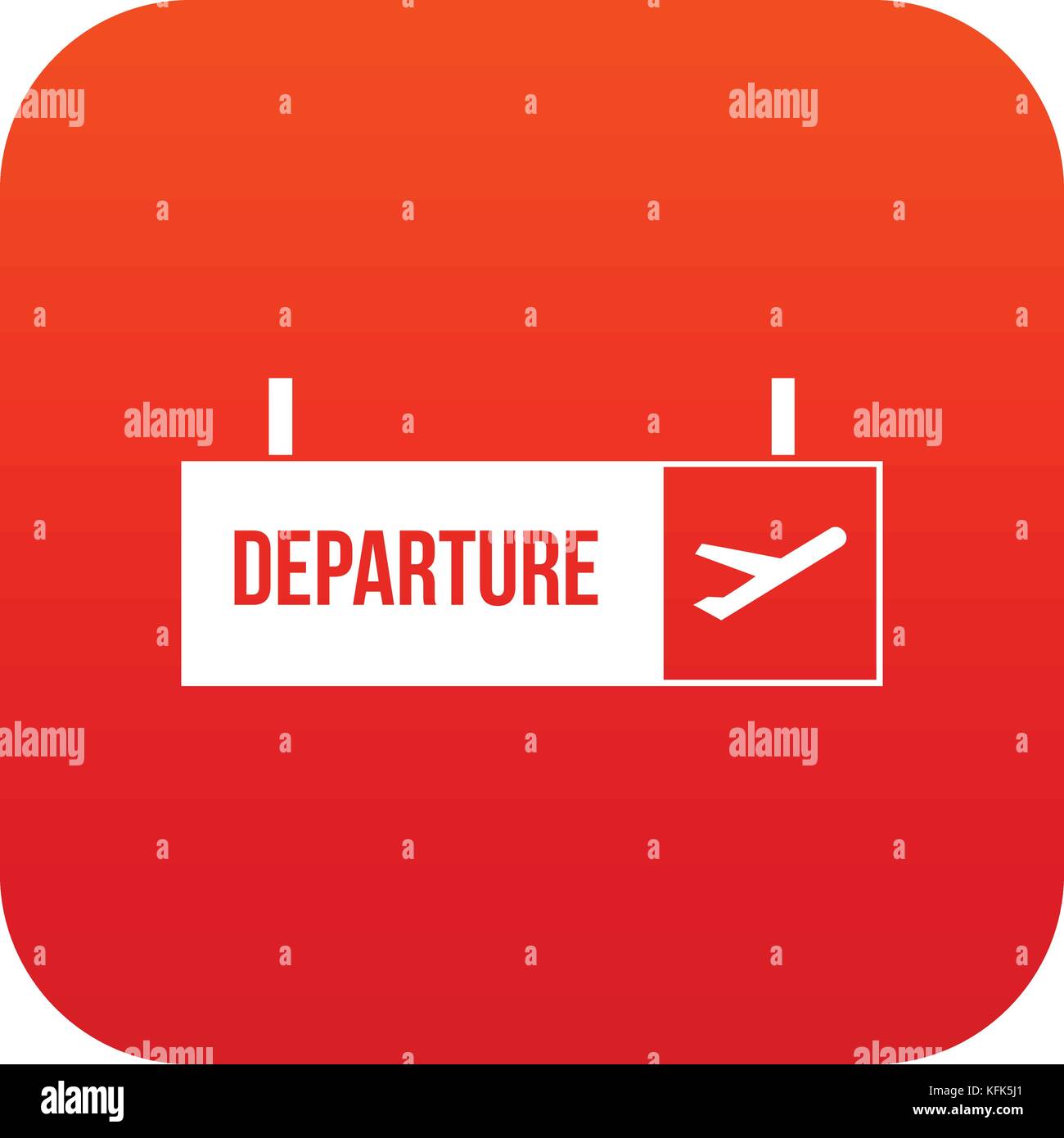 Airport departure sign icon digital red Stock Vector