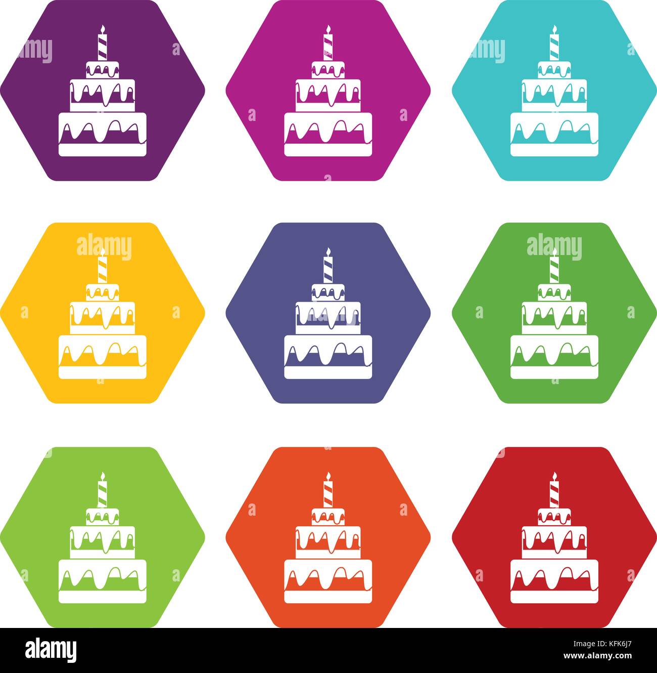 Cake icon set color hexahedron Stock Vector Image & Art - Alamy