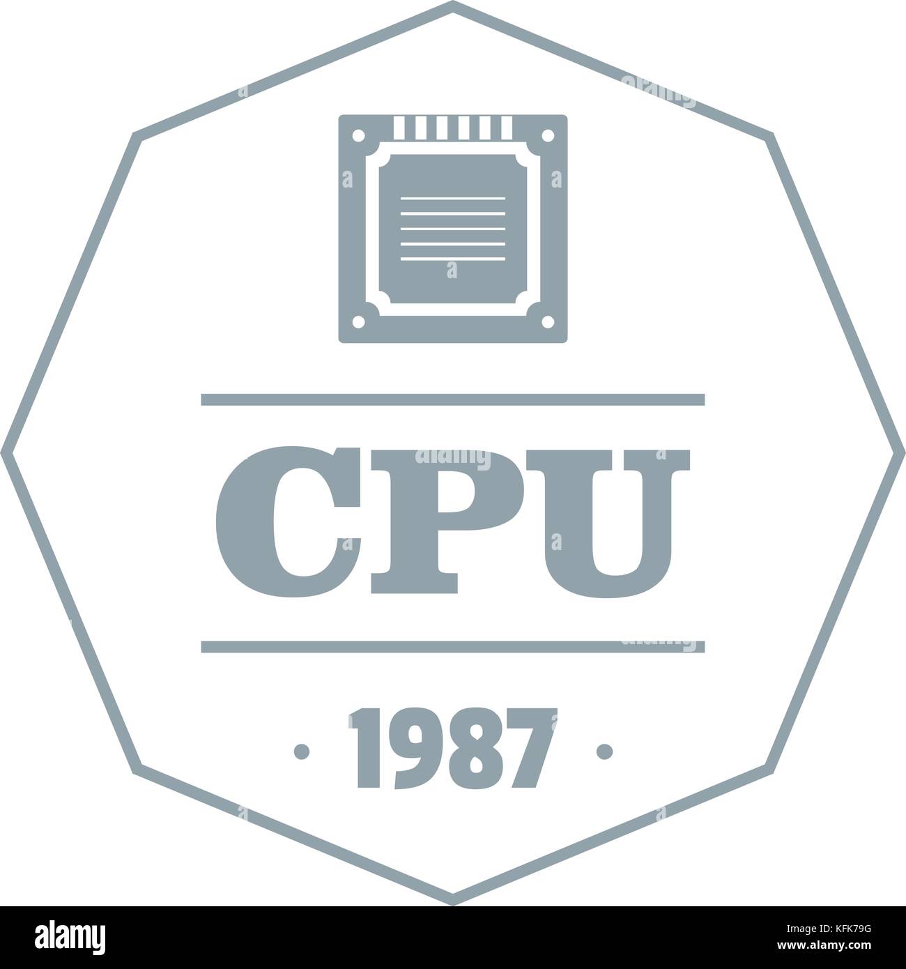 Cpu logo, simple gray style Stock Vector Image & Art - Alamy