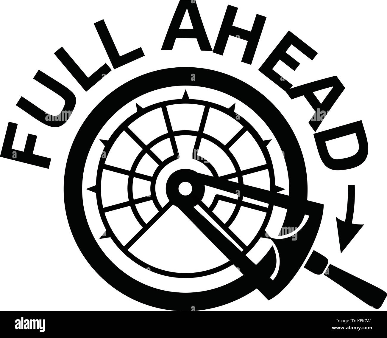 Full ahead icon, simple style Stock Vector