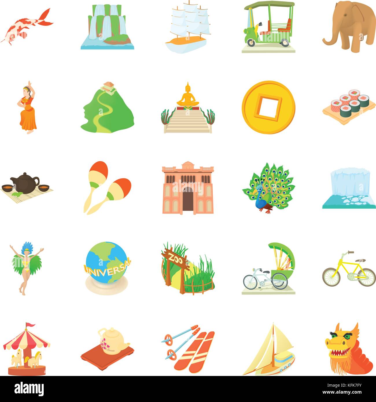 Tourist activity icons set, cartoon style Stock Vector Image & Art - Alamy