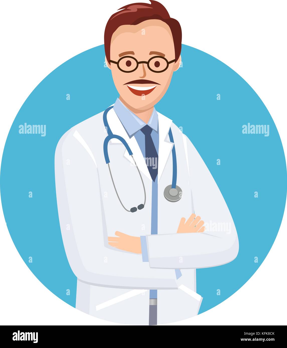 Cartoon male doctor glasses smile hi-res stock photography and images ...