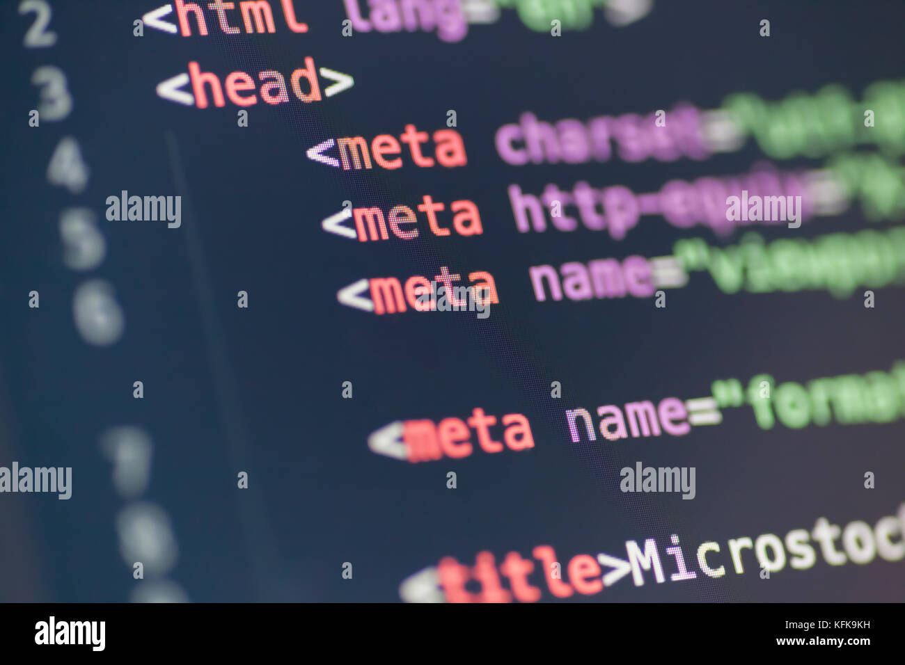 Code syntax on a computer screen Stock Photo - Alamy