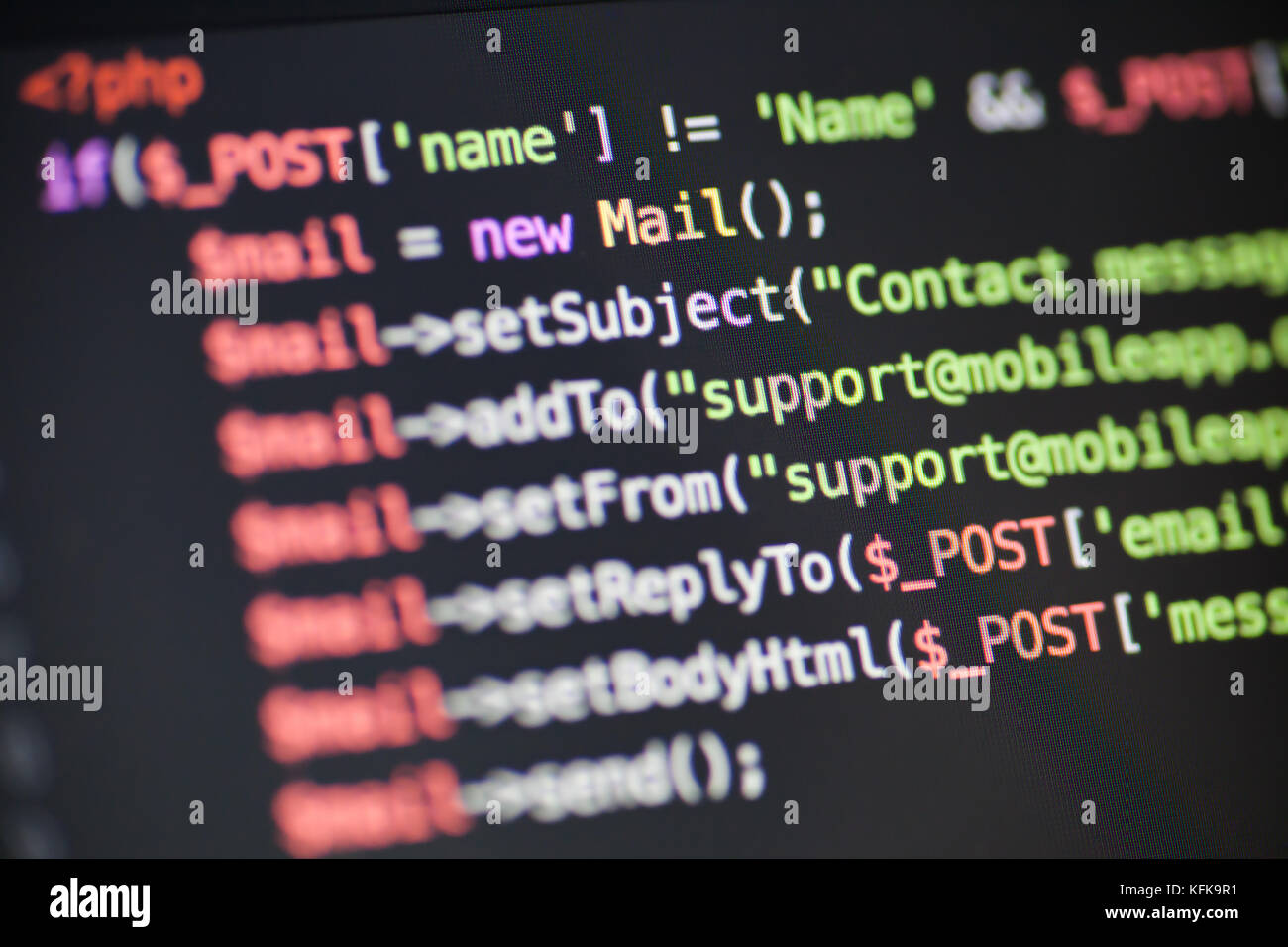 Computer code on the screen Stock Photo - Alamy