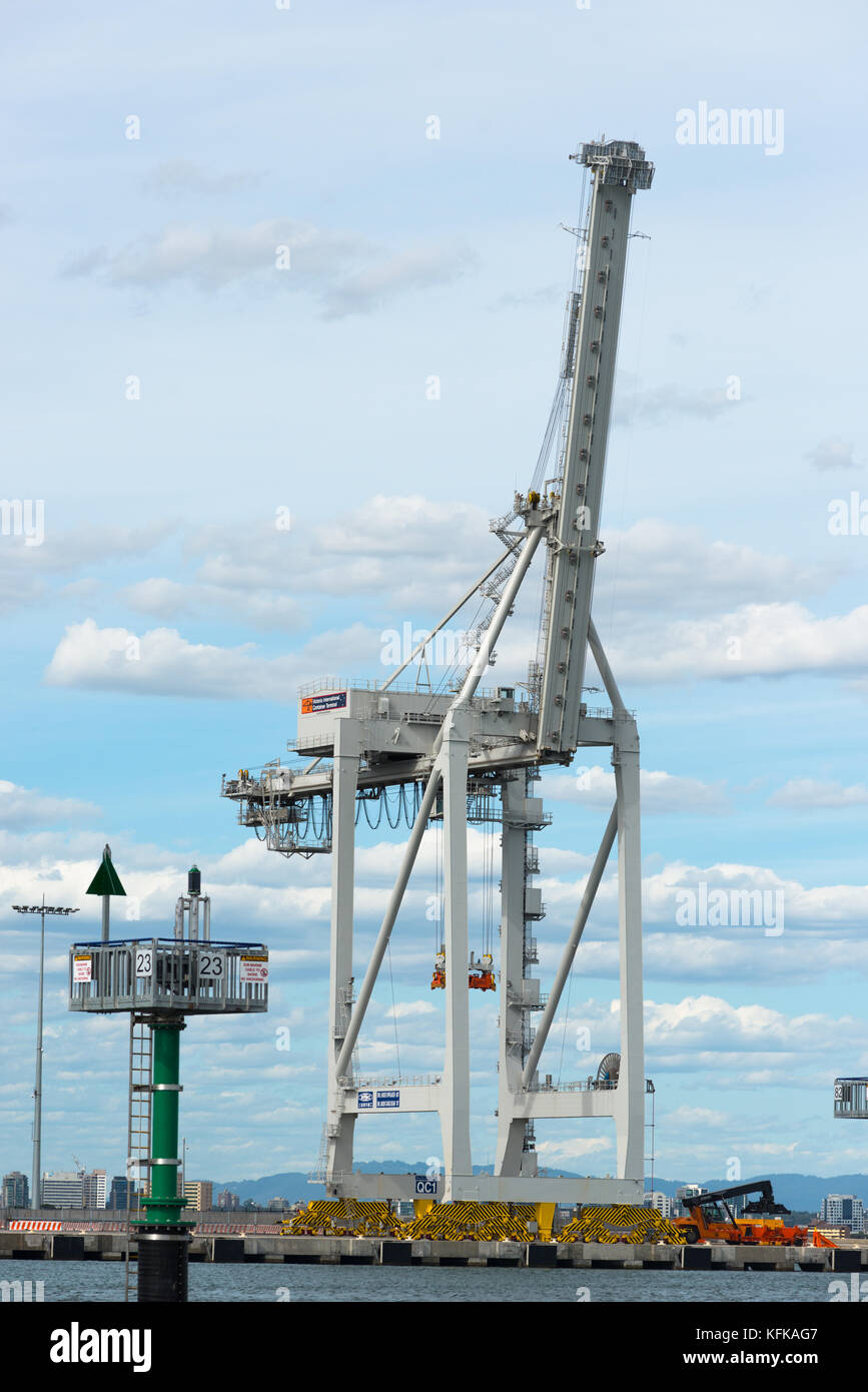 Shipping Industry / Container quayside cranes in the Port of Melbourne