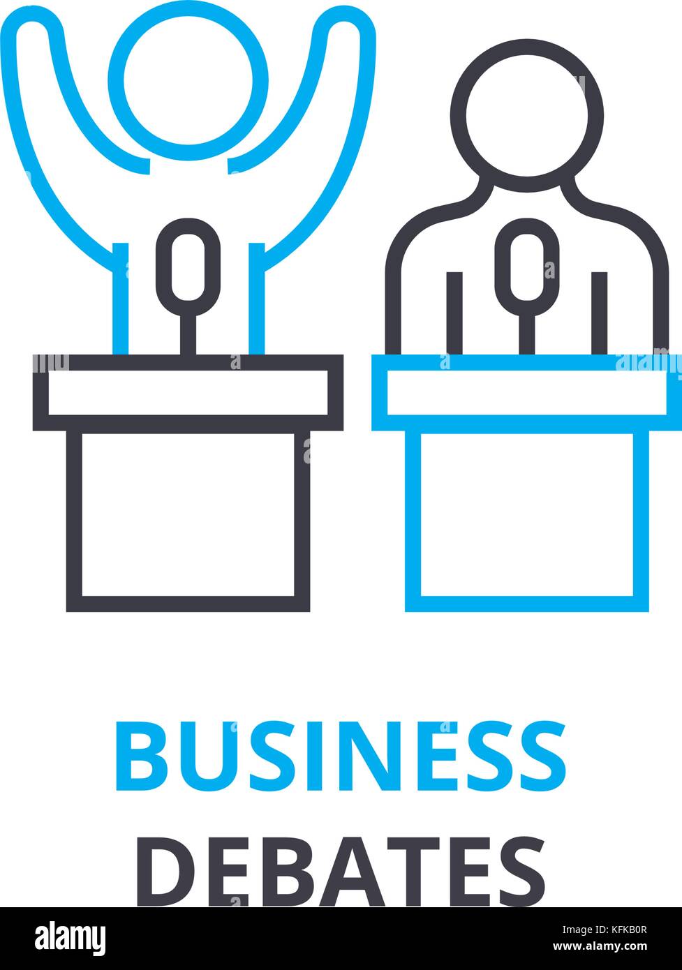 Business debates concept , outline icon, linear sign, thin line