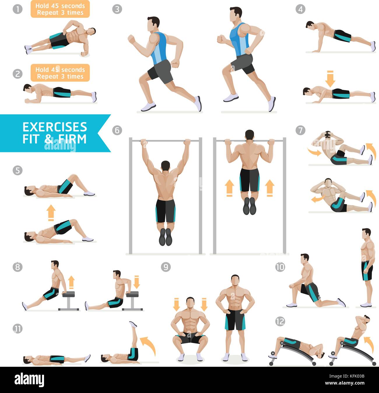 Dumbbell workouts illustration hi-res stock photography and images - Alamy