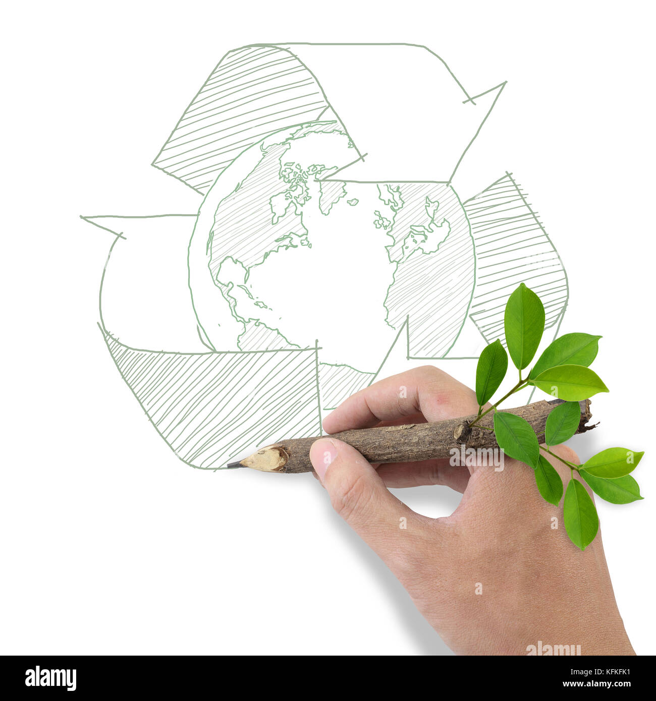 Recycle sign sketch waste recycling Royalty Free Vector