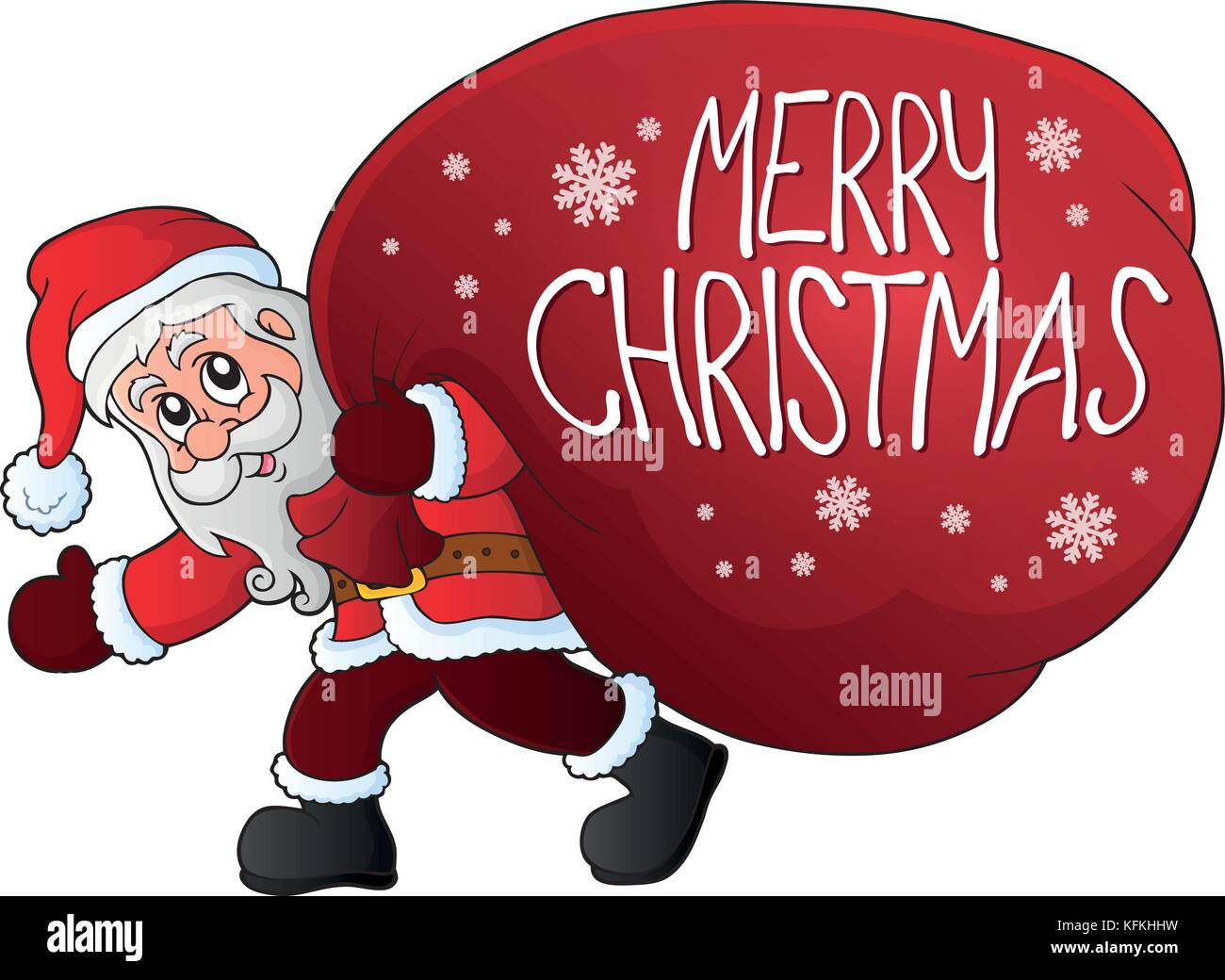 Santa Claus with big gift bag theme 2 - eps10 vector illustration Stock ...