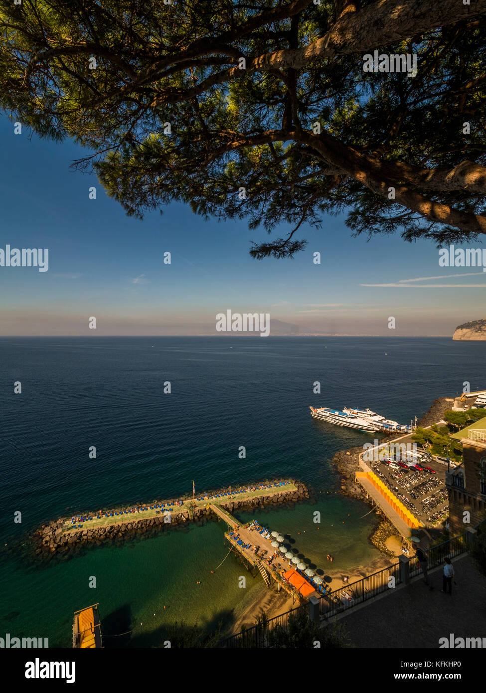 Aerial view of private beach.  Sorrento. Italy. Stock Photo