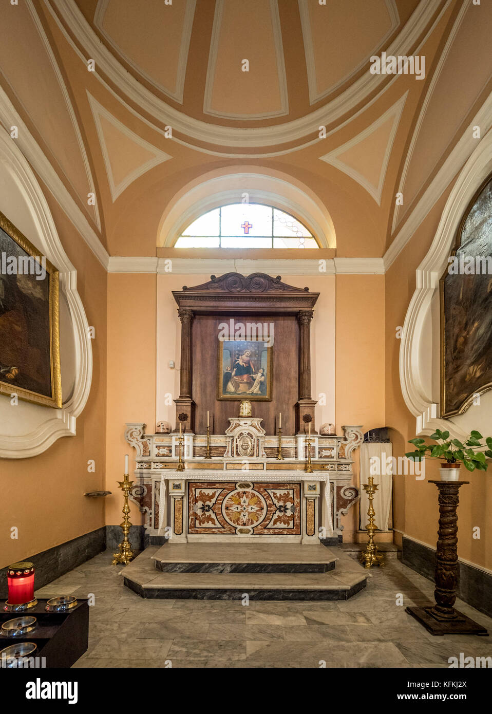 Small chapel in Sorrento Cathedral, Sorrento, Italy. Stock Photo