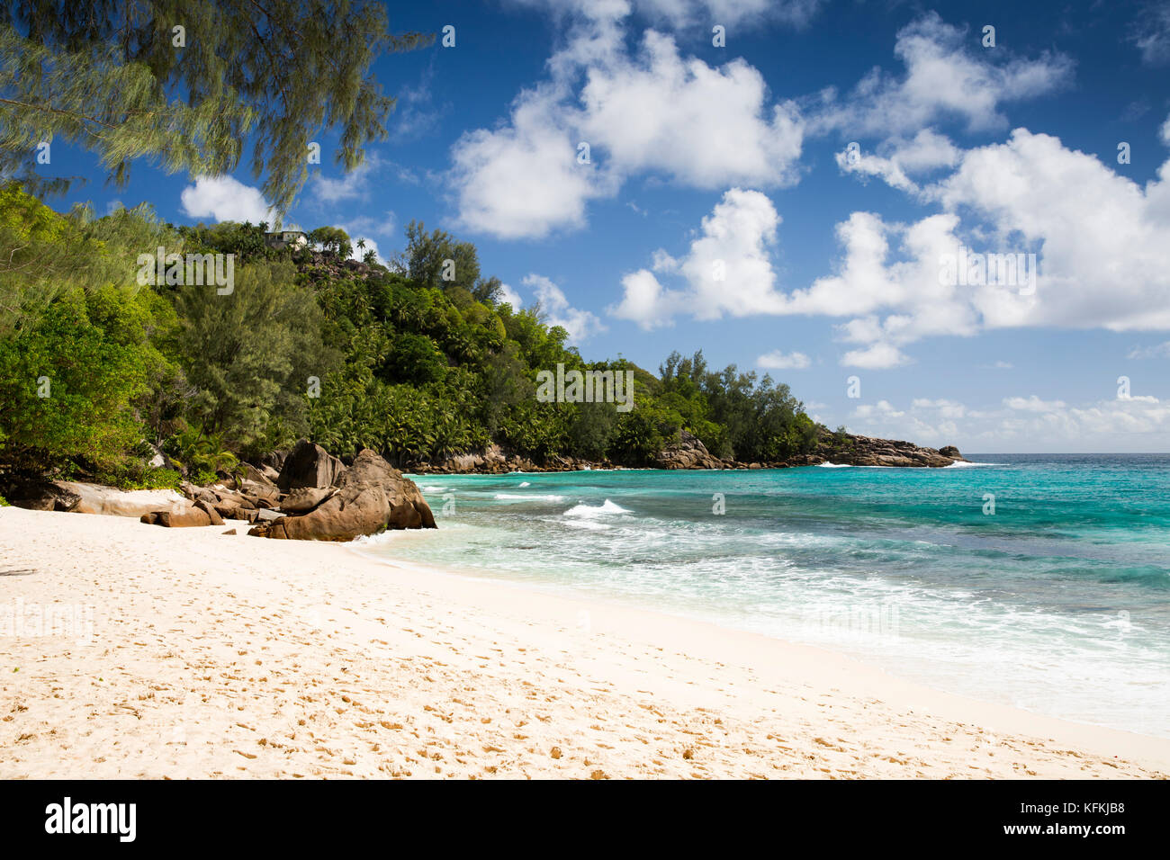 The Seychelles, Mahe, Anse Intendance, beach, shared with Banyan Tree Resort Stock Photo
