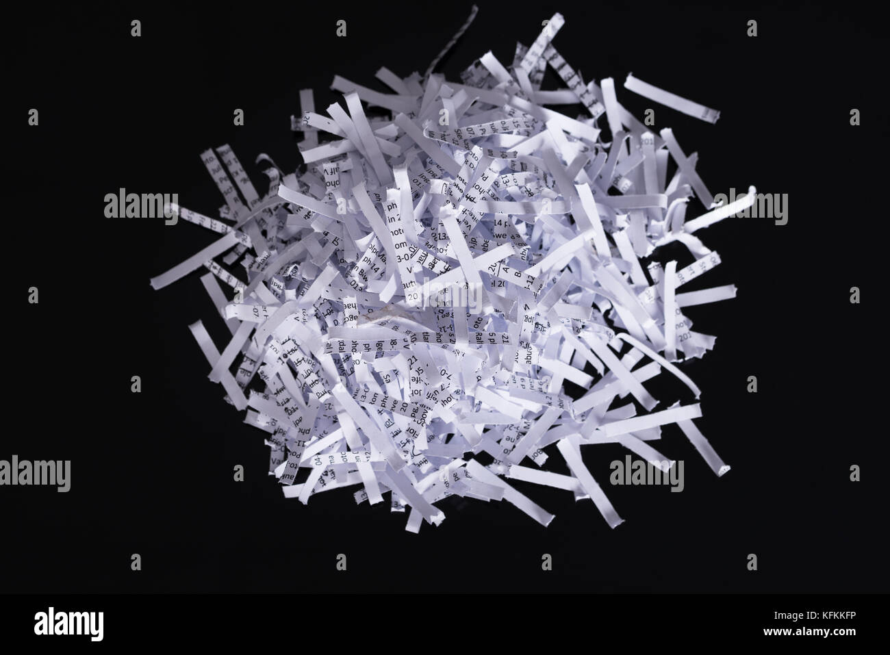 Shreded Background Note Shredded documents on black background over black background Stock ...
