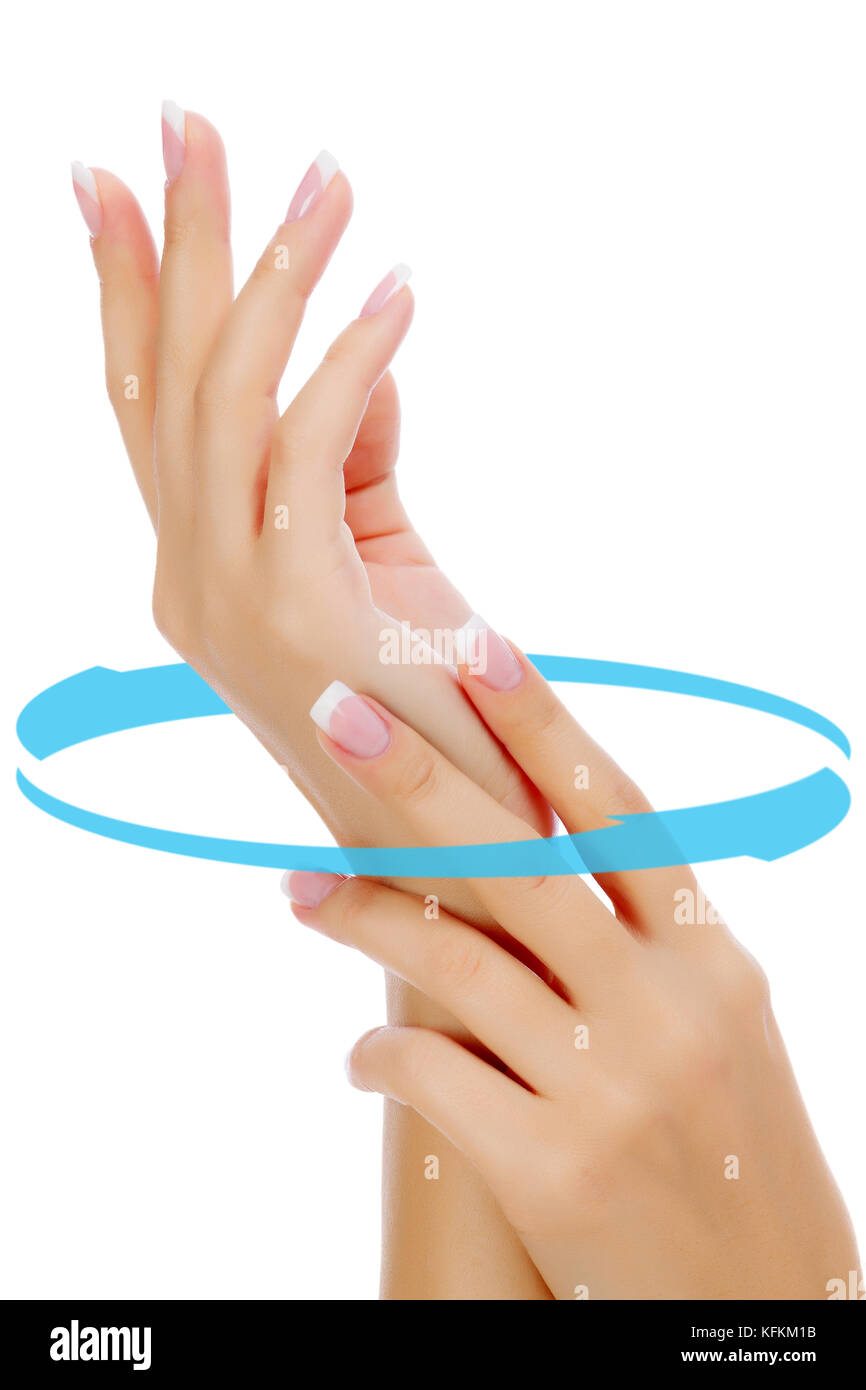 Female hands isolated on white background Stock Photo - Alamy