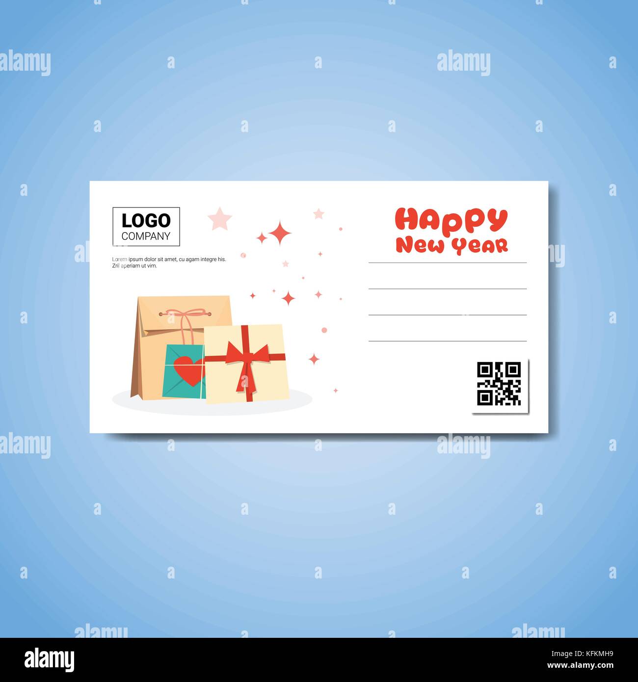 Happy New Year Template Greeting Card With Place For Company Logo