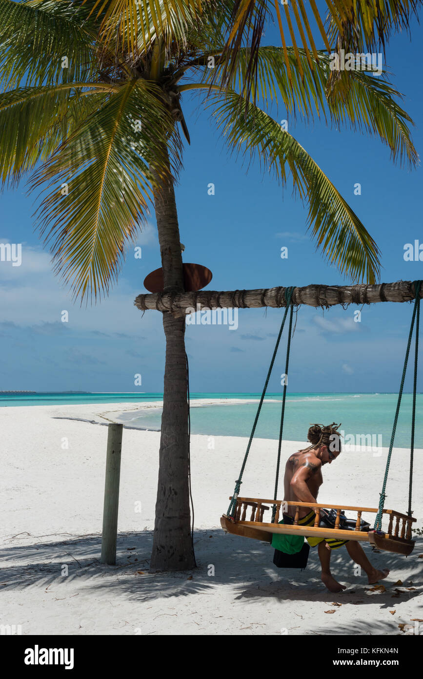 Beach swing, Maldives Stock Photo Alamy