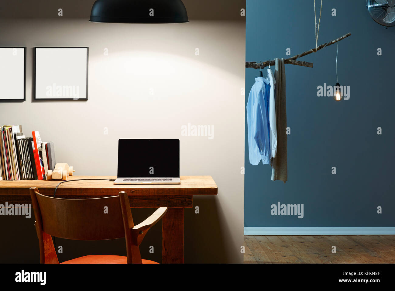 home office and dressing room modern interior partitioning Stock Photo