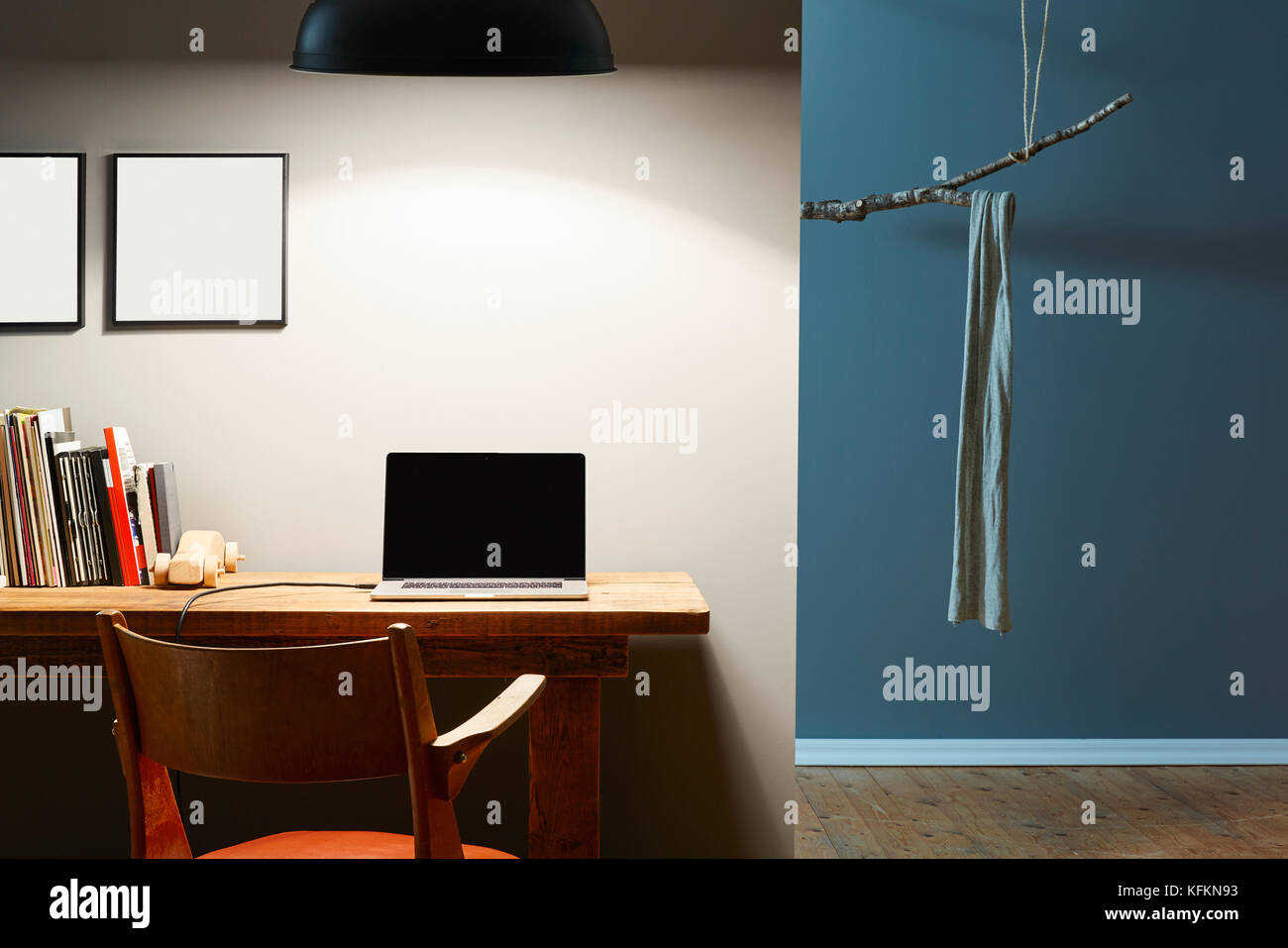 urban interior design at night office and creative wardrobe Stock Photo