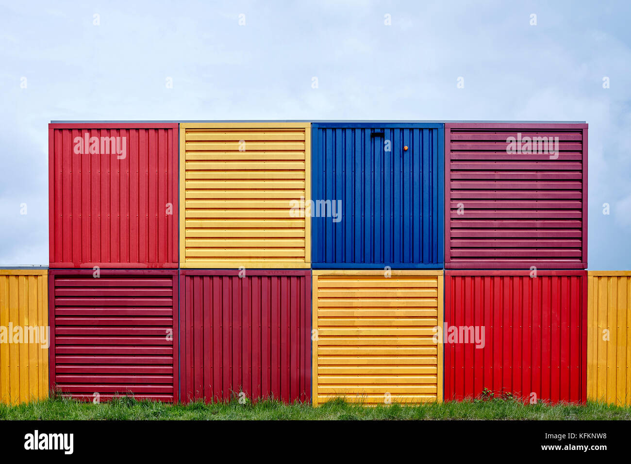 stacked containers colorful transportation Stock Photo - Alamy