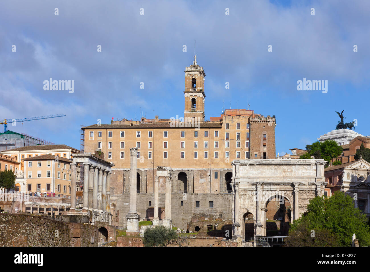 Roman Forum (Latin: Forum Romanum, Italian: Foro Romano), Rome, Italy Stock Photo