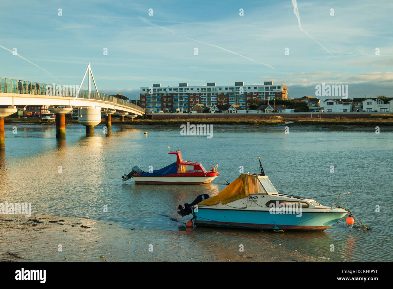 Boats on river Adur in ShorehambySea, West Sussex, England Stock Photo Alamy