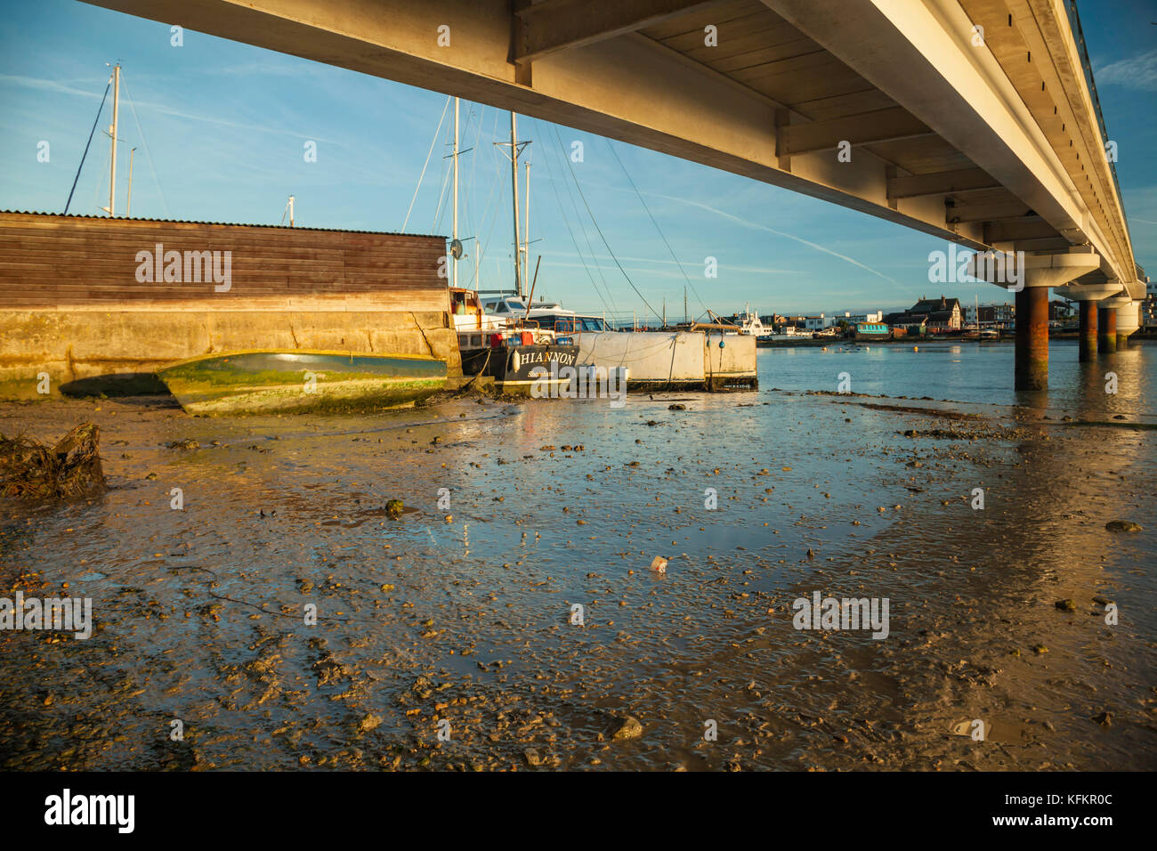 Sunset at Adur Ferry Bridge, ShorehambySea, West Sussex, England