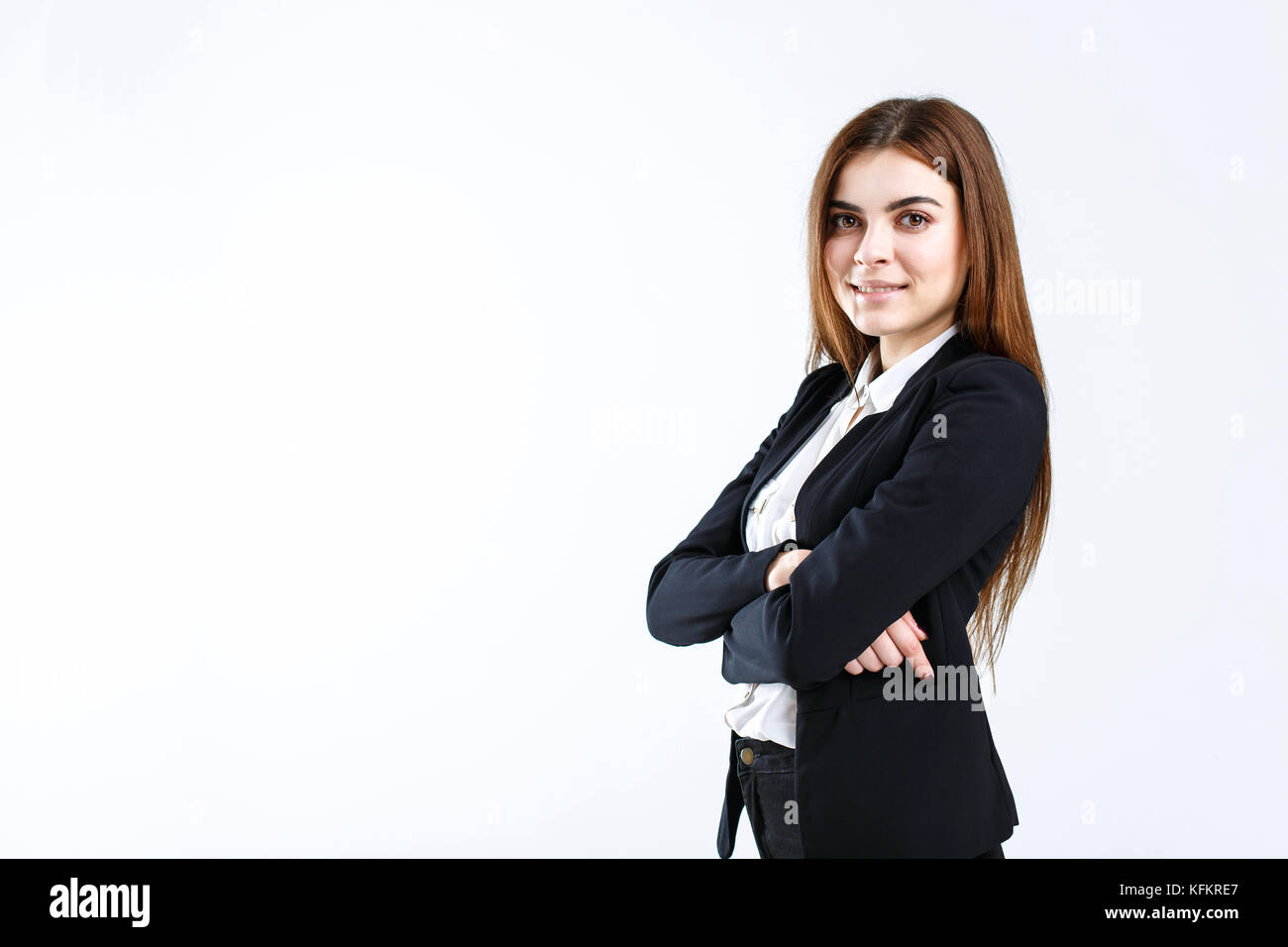 Businesswoman on White Stock Photo - Alamy
