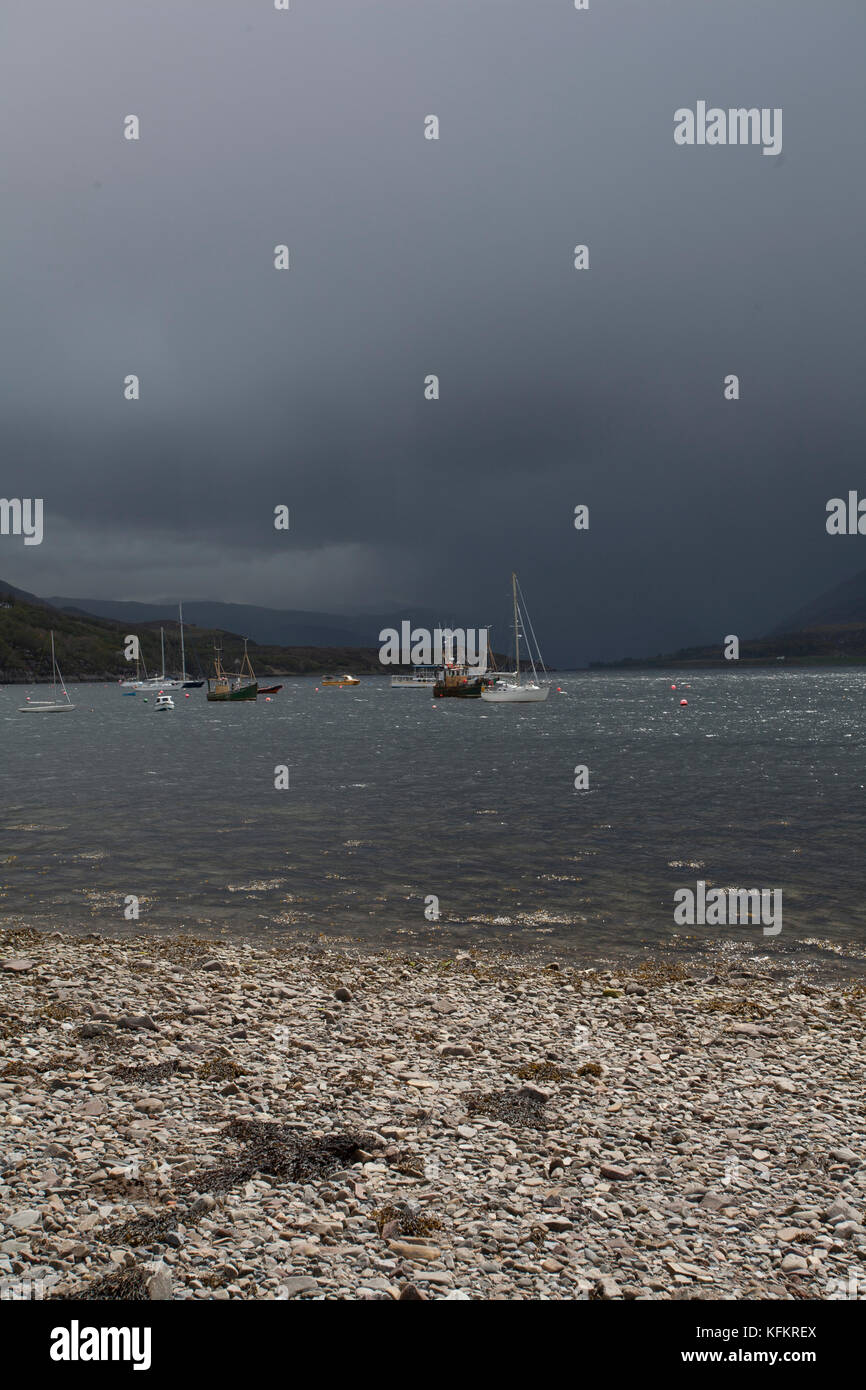 Approaching storm, Ullapool, Wester Ross, Scottish Highlands, UK Stock Photo