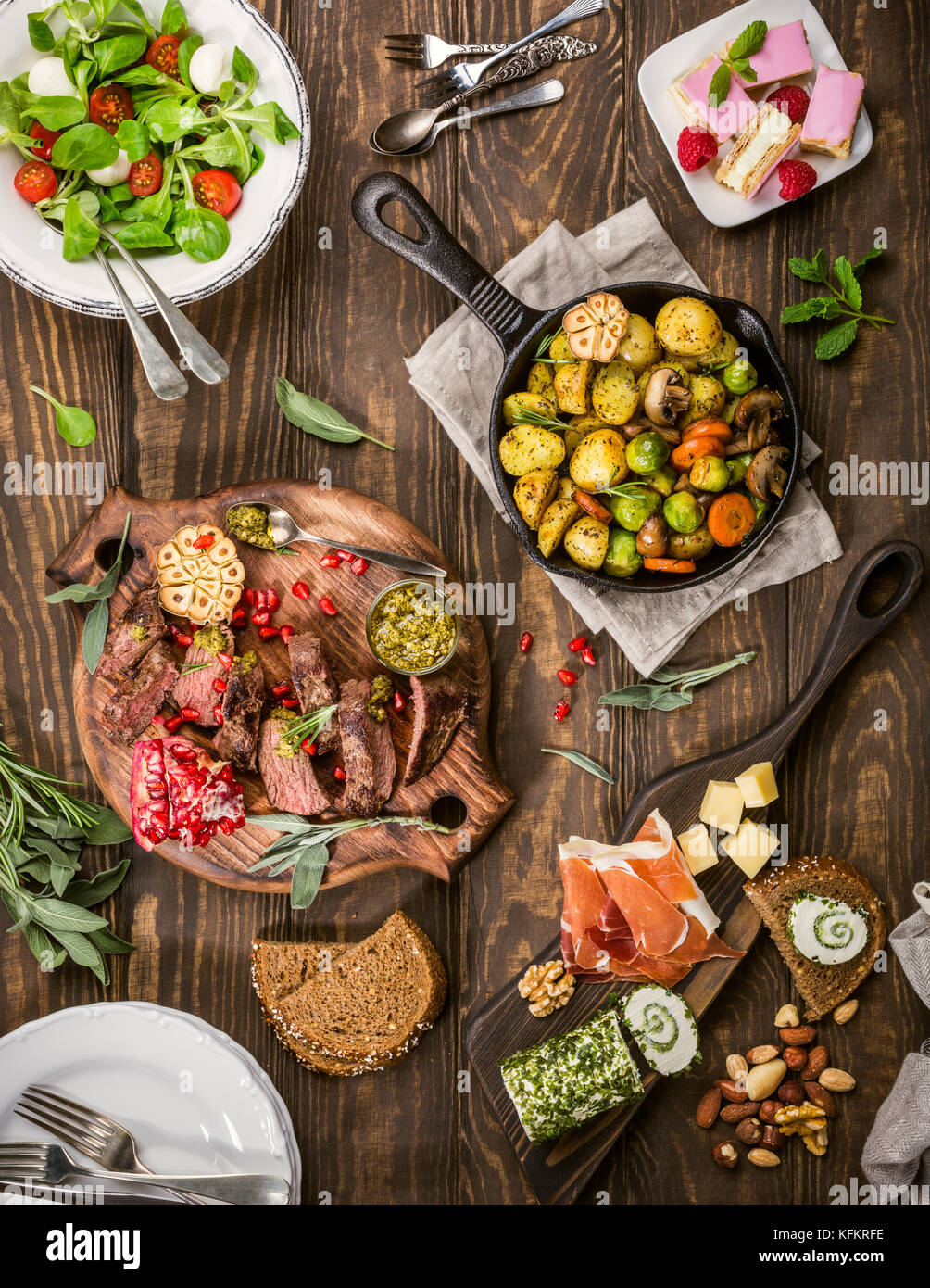 Delicious dinner table Stock Photo Alamy