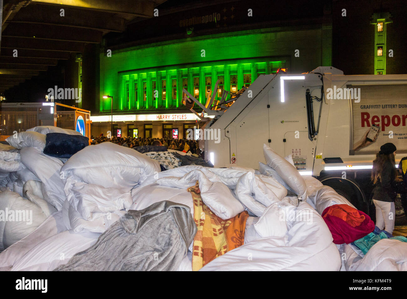 Abandoned duvets from teenage fans who slept out all night to see One