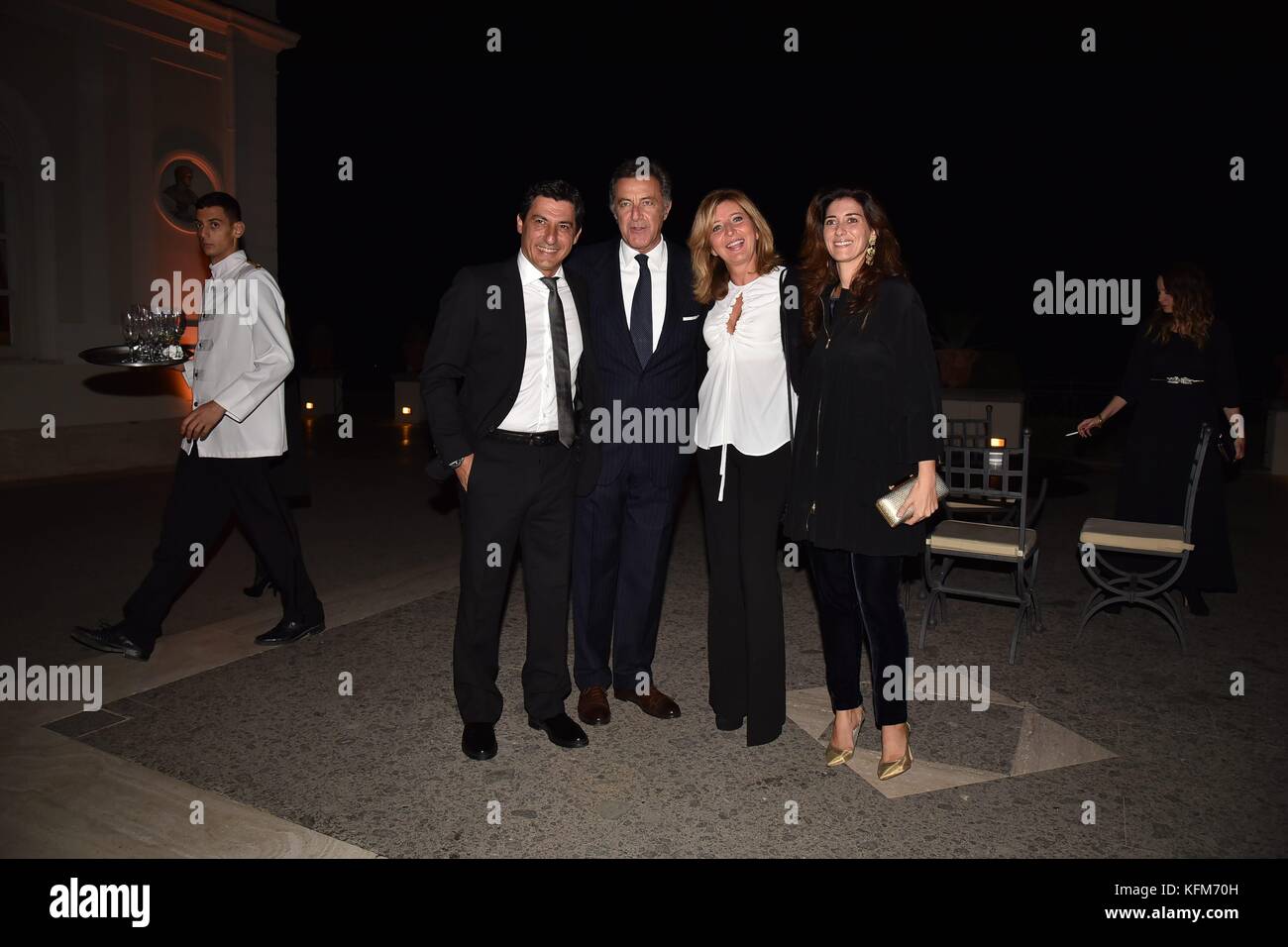 Rome, Villa Miani Gala Dinner Telethon, In the photo: Emilio Solfrizzi with Renata Luca Barbareschi with his wife Elena Monorchio Stock Photo