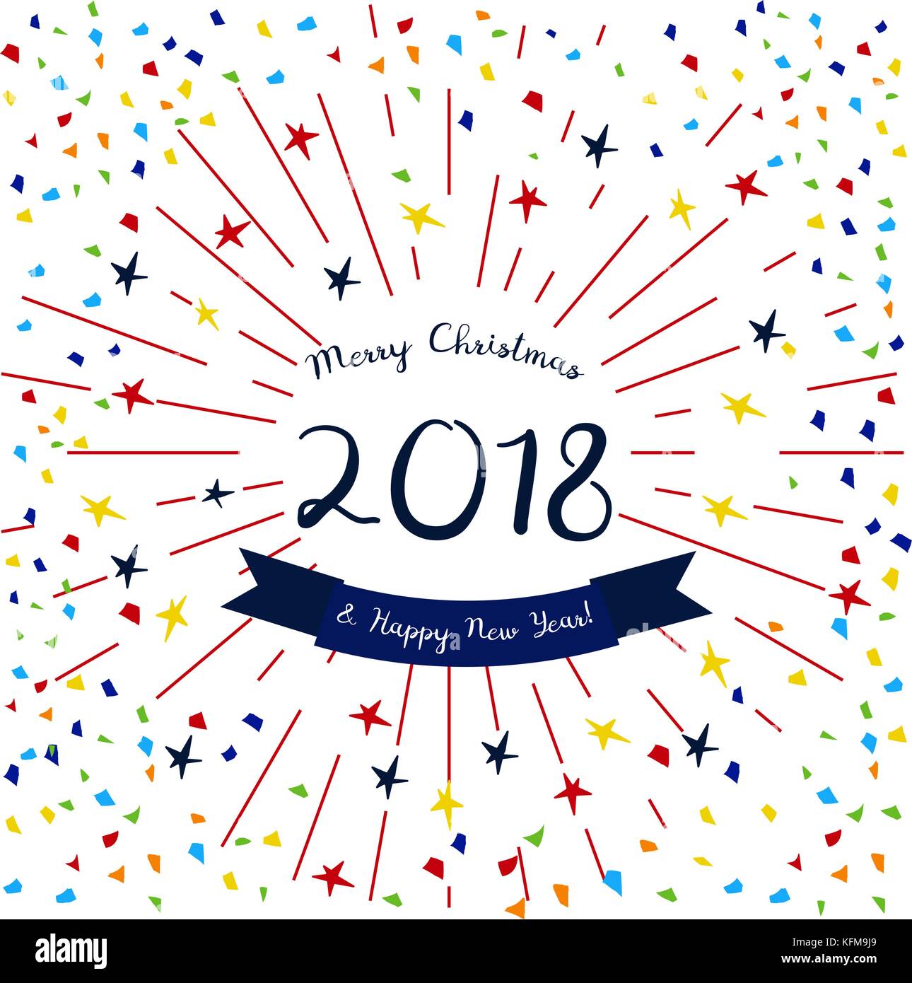 Christmas card with confetti Stock Vector Image & Art Alamy