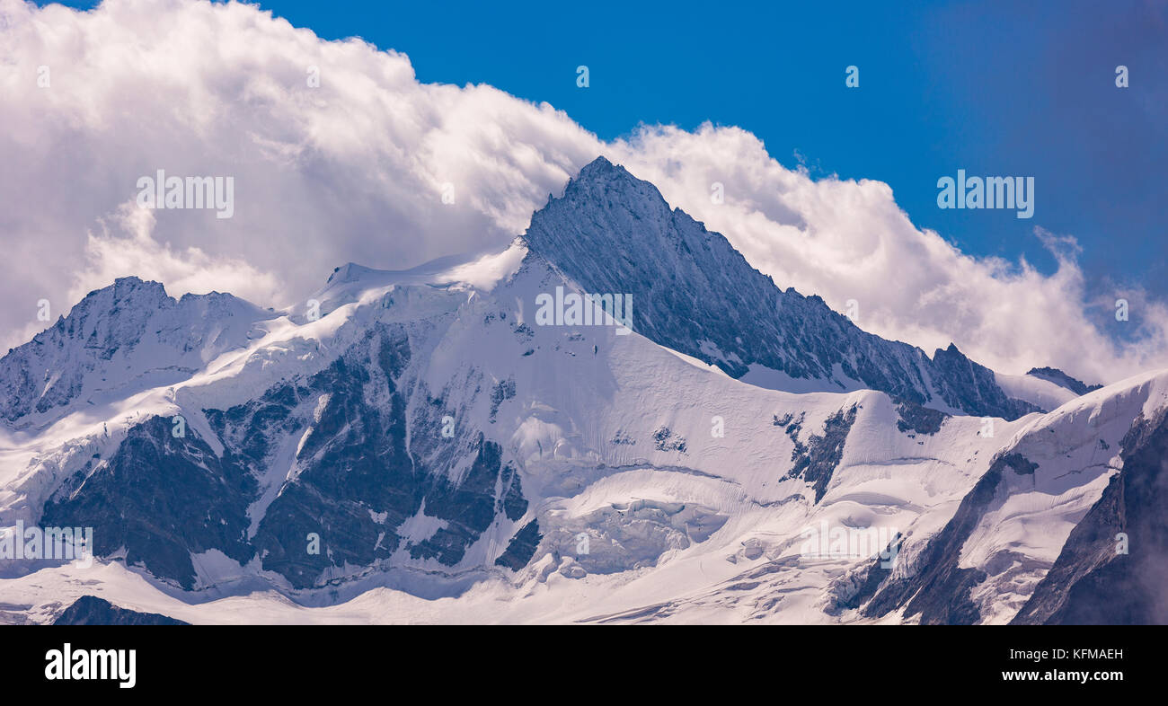 ZINAL, SWITZERLAND - Weisshorn (4506m 14,783ft), a mountain in the ...