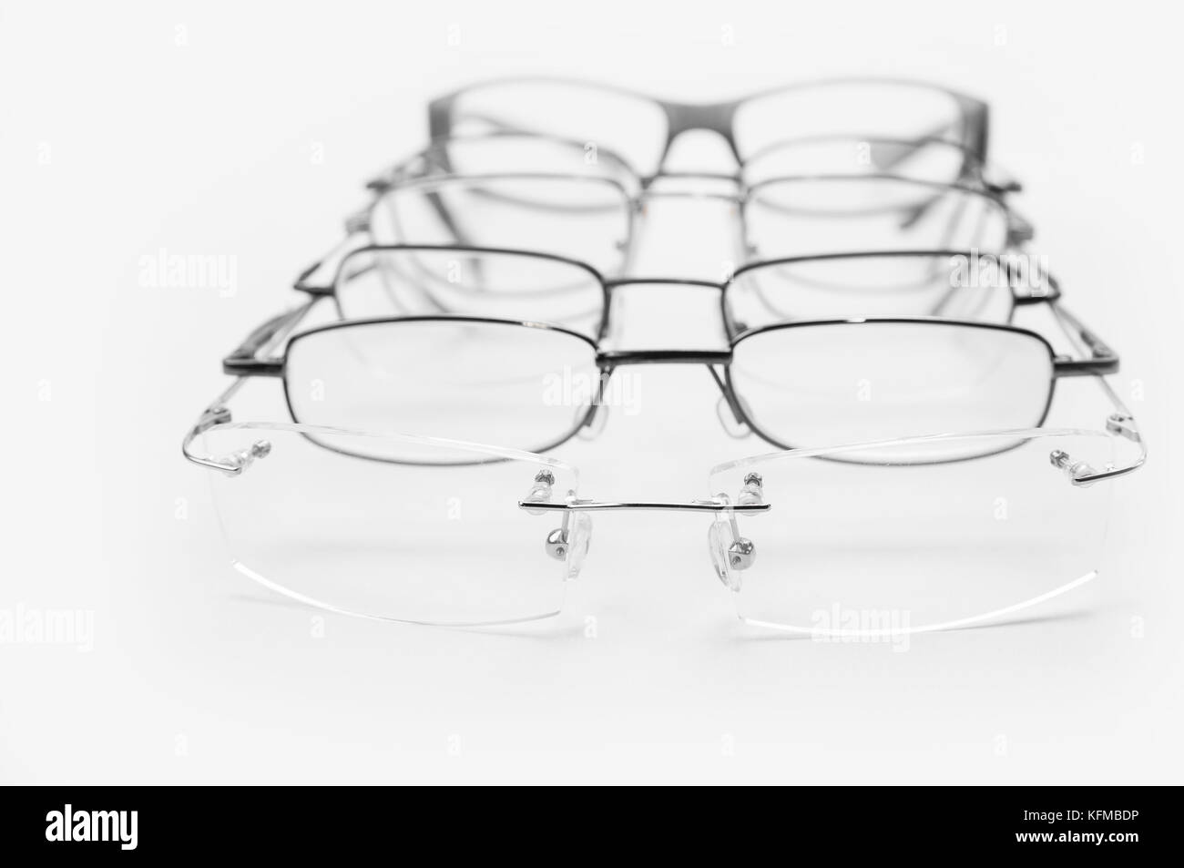 Frames for people with vision disorder for metal glasses Stock Photo