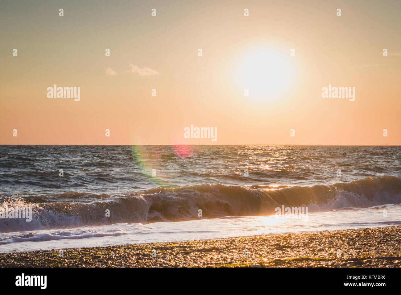 Beautiful sunset on the summer sea Stock Photo - Alamy