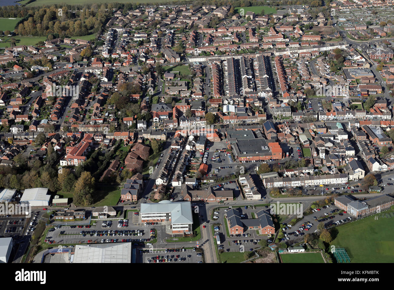 aerial view of Guisborough town centre, North Yorkshire, UK Stock Photo ...