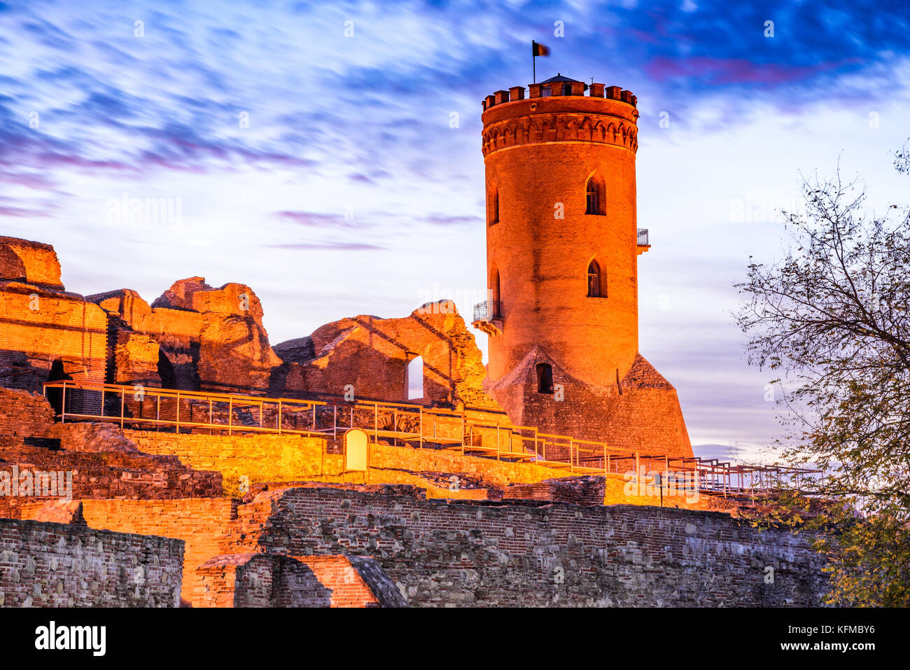 Targoviste, Romania - Chindia Tower, former Wallachia kingdom capital city, Dracula city. Stock Photo