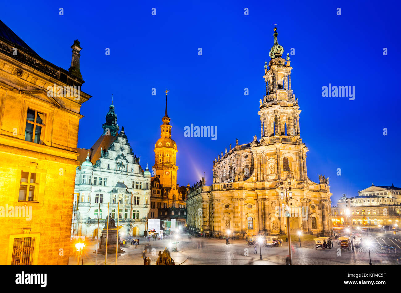 Dresden, Germany. Cathedral of the Holy Trinity or Hofkirche, Saxony. Stock Photo