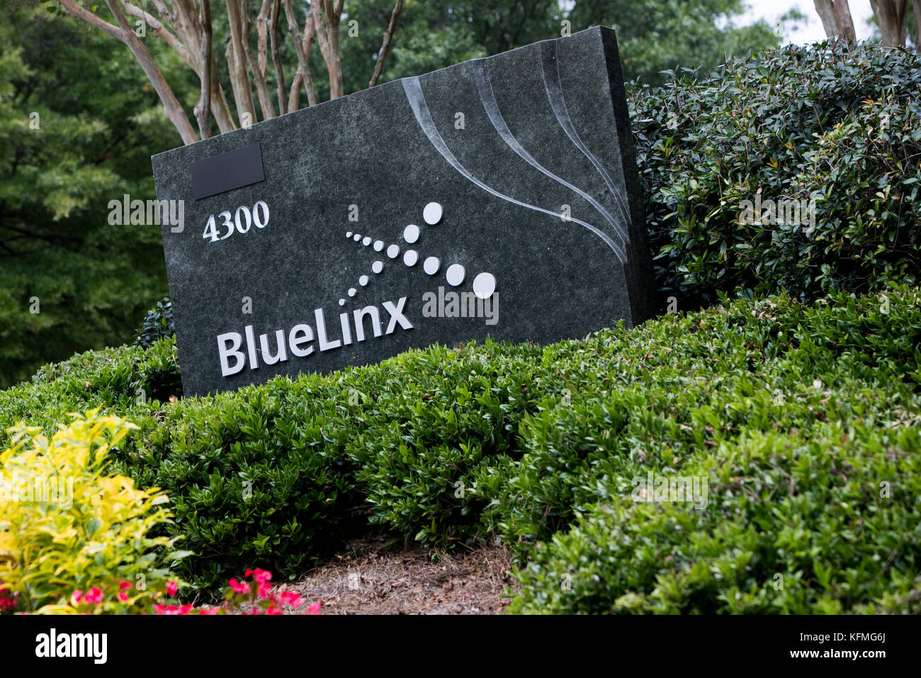 A logo sign outside of the headquarters of BlueLinx Holdings in Atlanta ...