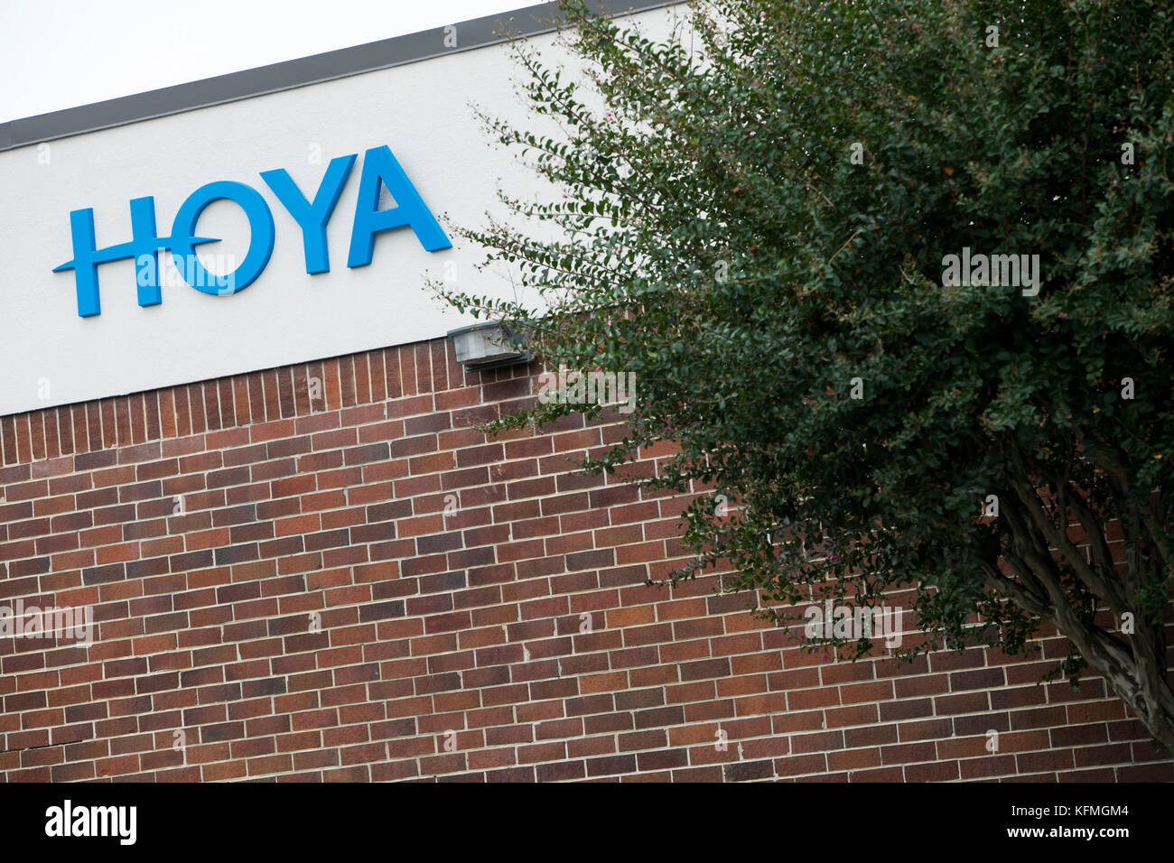 A logo sign outside of a facility occupied by HOYA Vision North America in Lithia Springs, Georgia on October 7, 2017. Stock Photo