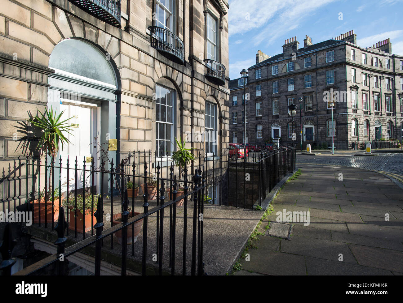 The  junction of Drummond Place and London Street in the New Town area of Edinburgh. Stock Photo