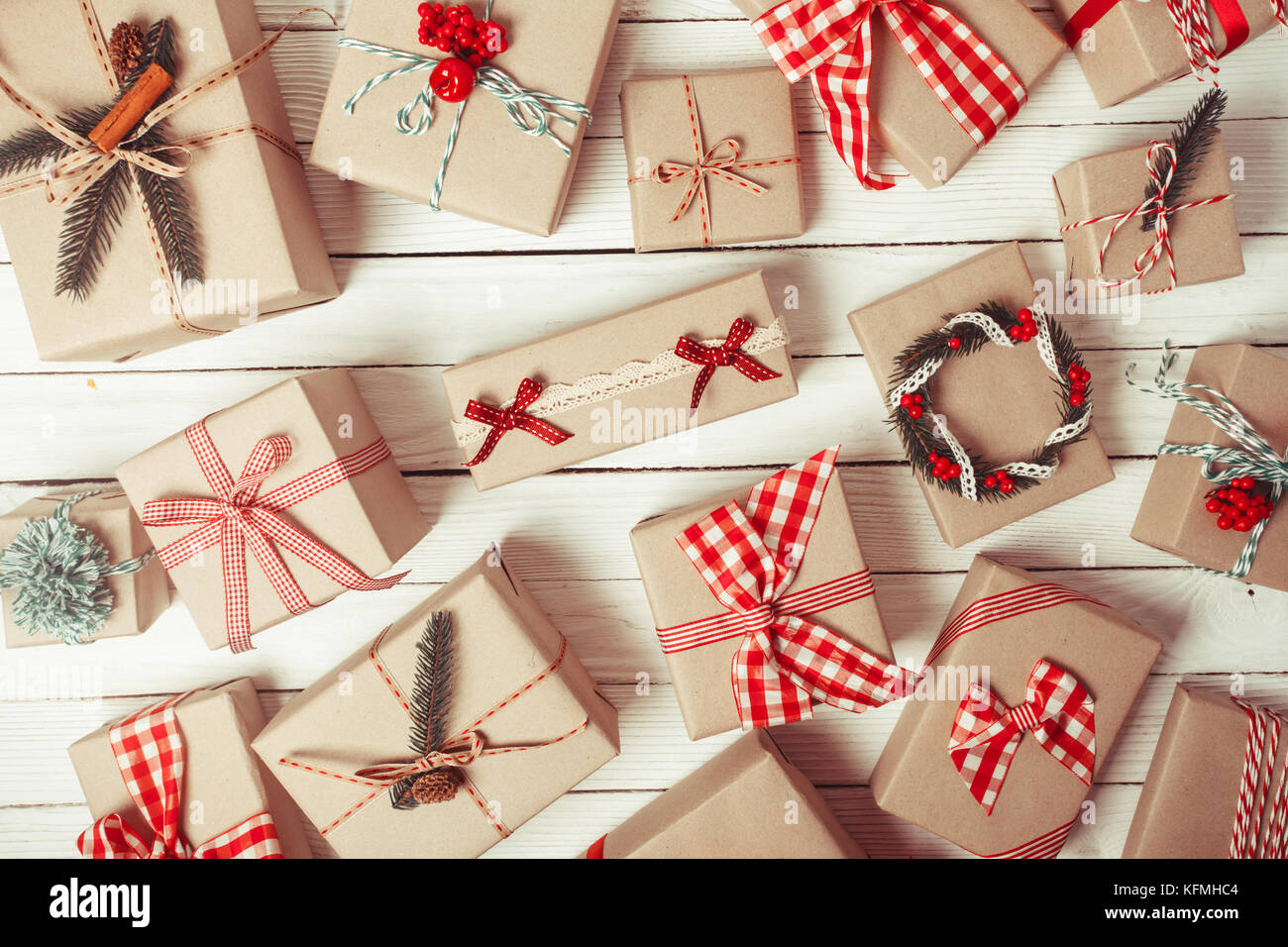 Christmas craft boxes Stock Photo - Alamy