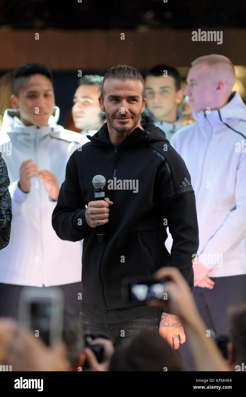 David Beckham opens the largest Adidas store in Italy Featuring Stock Photo  - Alamy