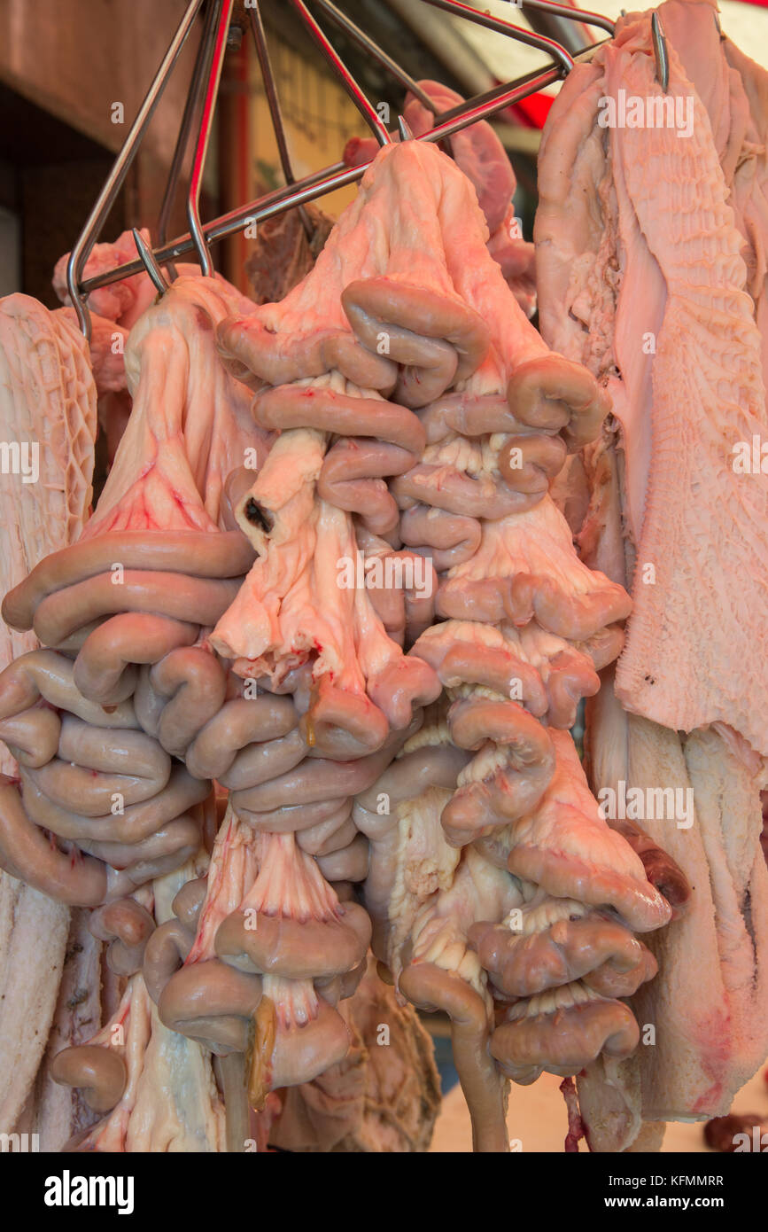 intestines at streetmarket in catania,sicily,italy Stock Photo