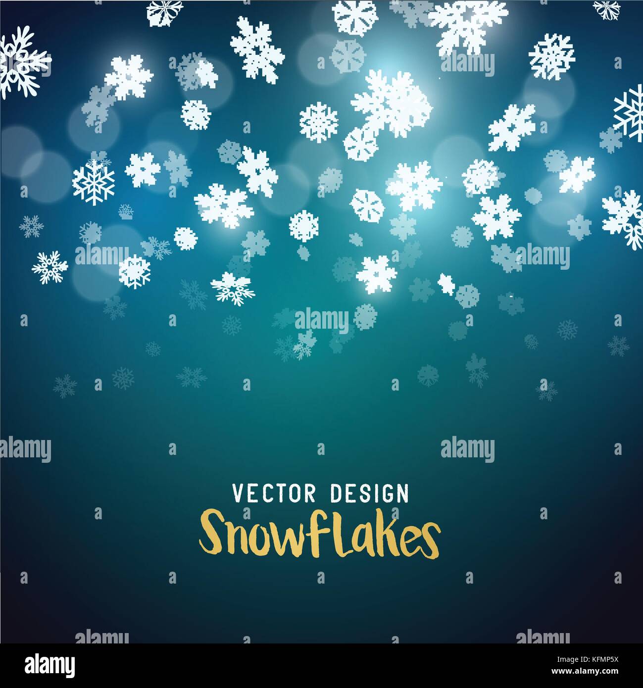 slowly falling Christmas snowflakes background vector illustration. Stock Vector
