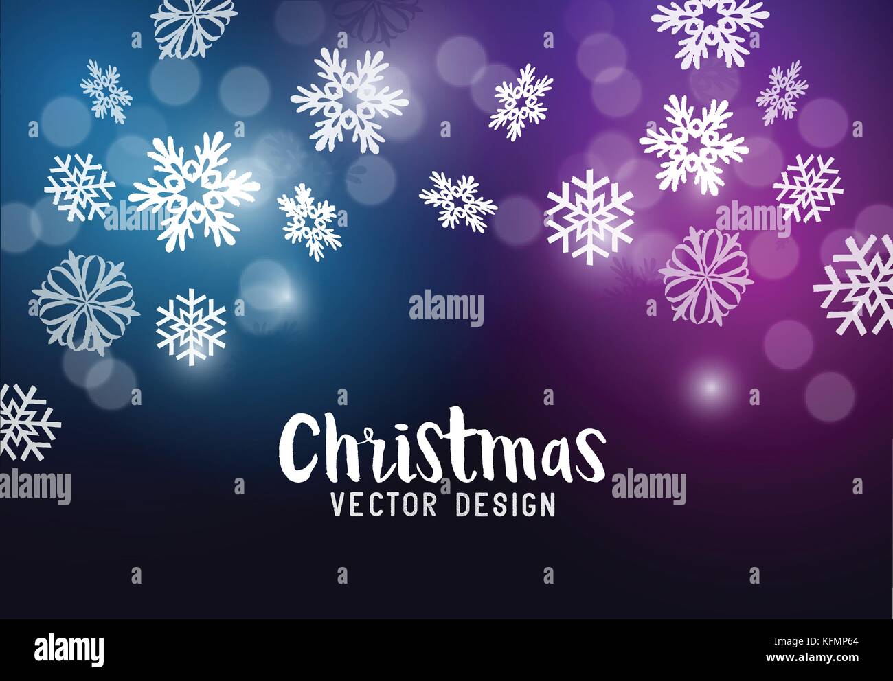 Christmas background with falling snowflakes. Vector illustration. Stock Vector